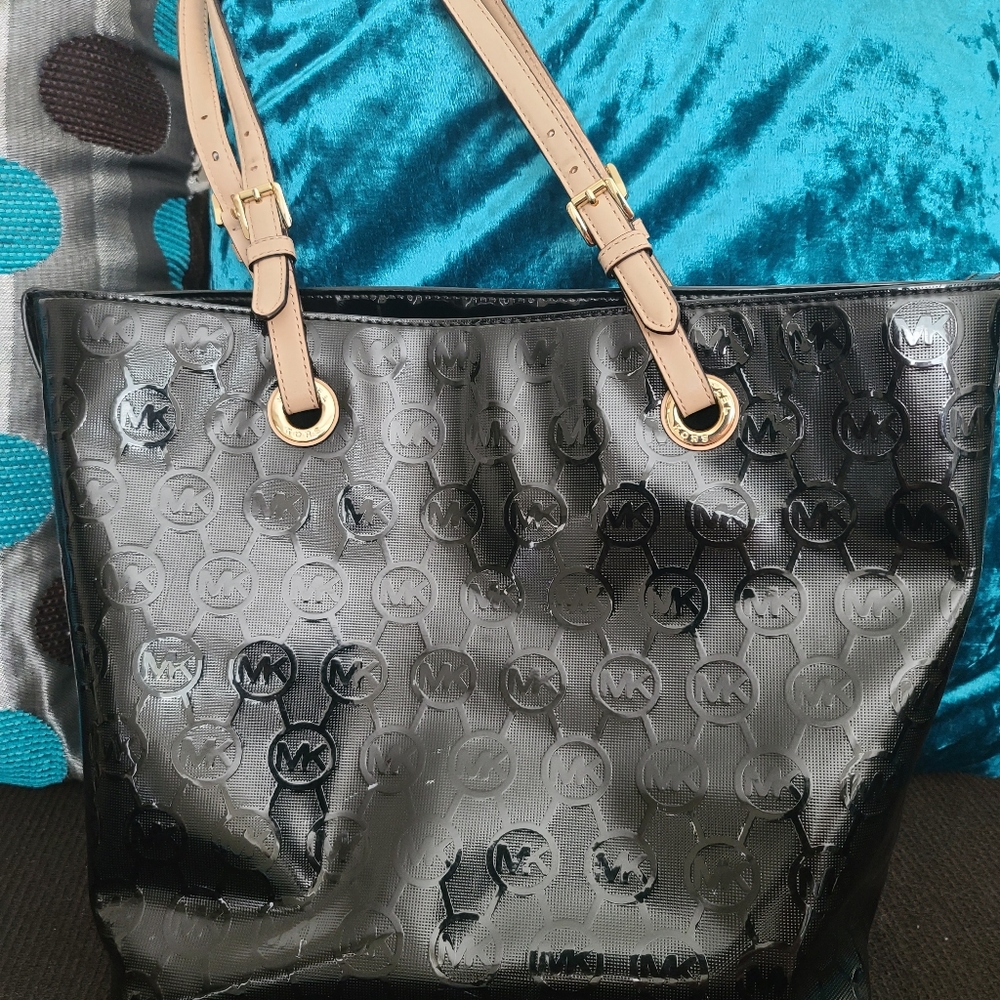 Jet Set Monogram Patent Grab Bag Tote
